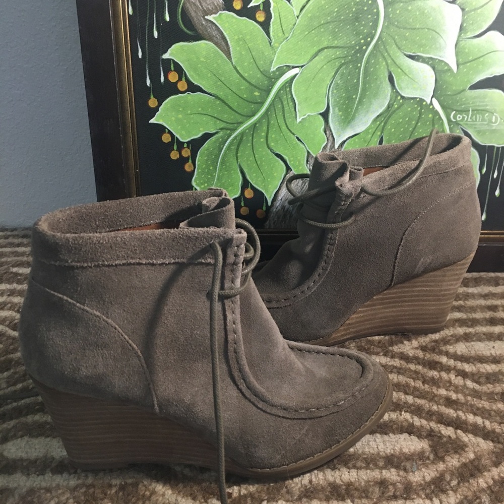 Lucky Brand ankle wedge booties